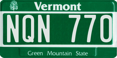 VT license plate NQN770