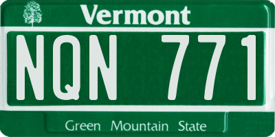 VT license plate NQN771