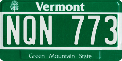 VT license plate NQN773