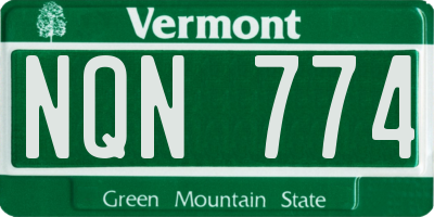 VT license plate NQN774