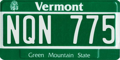 VT license plate NQN775