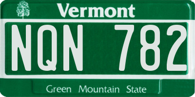 VT license plate NQN782