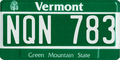 VT license plate NQN783