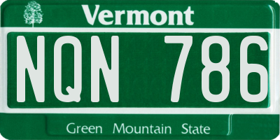 VT license plate NQN786