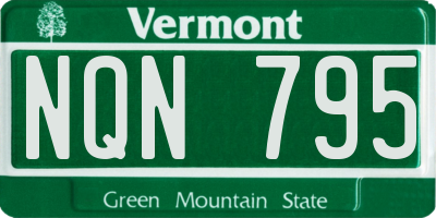 VT license plate NQN795