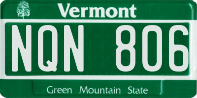 VT license plate NQN806
