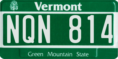 VT license plate NQN814