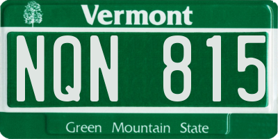 VT license plate NQN815