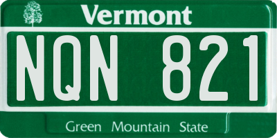 VT license plate NQN821