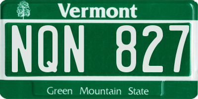VT license plate NQN827