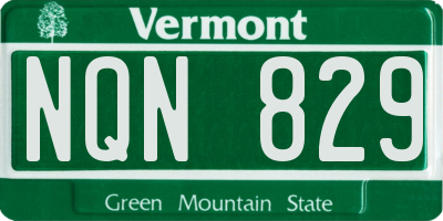 VT license plate NQN829