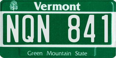 VT license plate NQN841