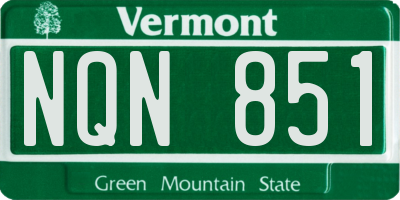 VT license plate NQN851