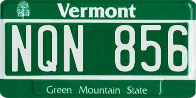 VT license plate NQN856