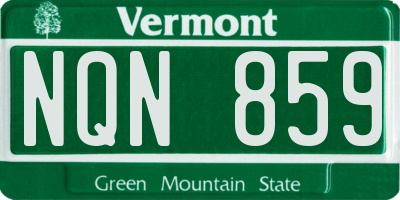 VT license plate NQN859