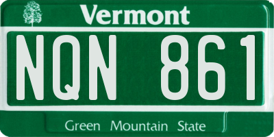 VT license plate NQN861