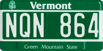 VT license plate NQN864