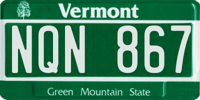 VT license plate NQN867