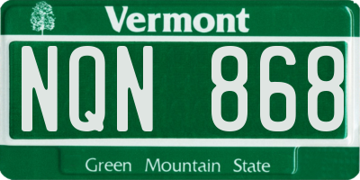 VT license plate NQN868