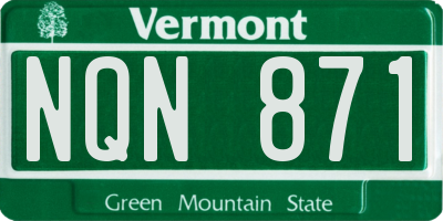 VT license plate NQN871