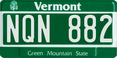 VT license plate NQN882