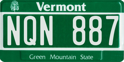 VT license plate NQN887