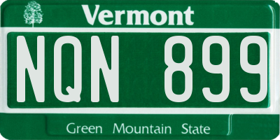 VT license plate NQN899
