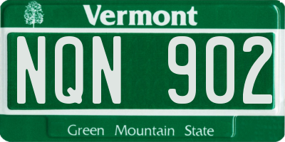 VT license plate NQN902