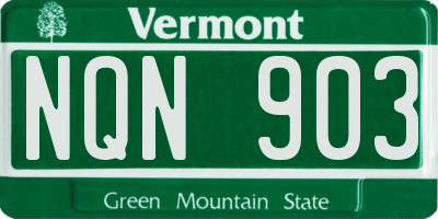 VT license plate NQN903