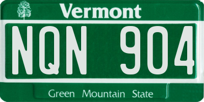 VT license plate NQN904