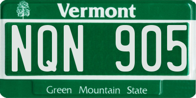 VT license plate NQN905