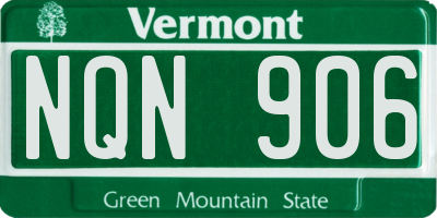 VT license plate NQN906