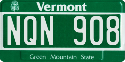 VT license plate NQN908