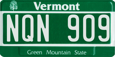 VT license plate NQN909