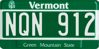 VT license plate NQN912