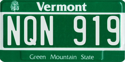 VT license plate NQN919