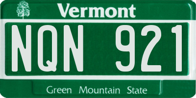VT license plate NQN921