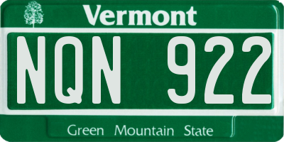 VT license plate NQN922