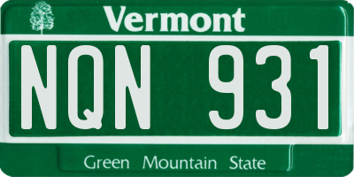 VT license plate NQN931