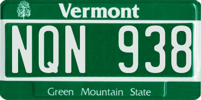 VT license plate NQN938