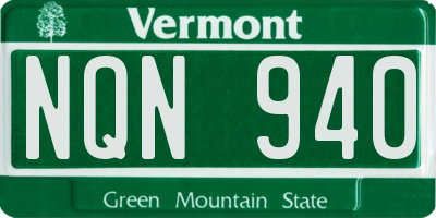 VT license plate NQN940