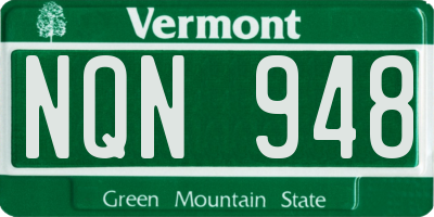 VT license plate NQN948