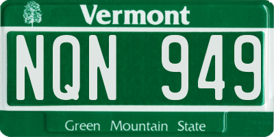 VT license plate NQN949