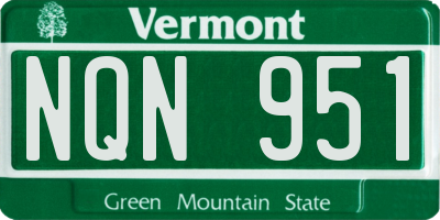 VT license plate NQN951