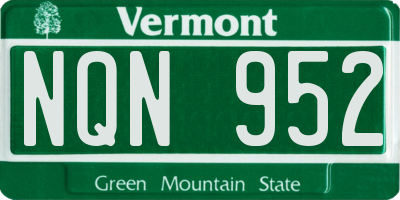 VT license plate NQN952