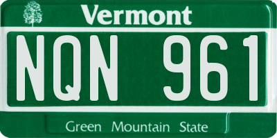 VT license plate NQN961