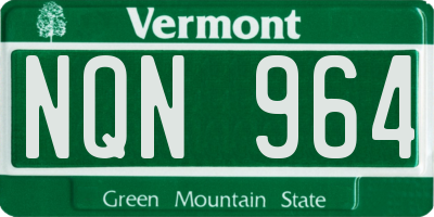 VT license plate NQN964