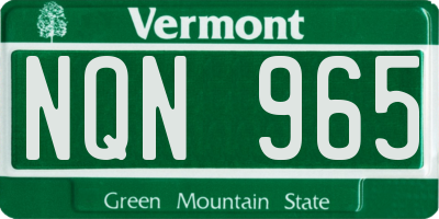 VT license plate NQN965