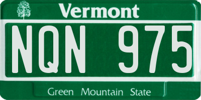 VT license plate NQN975