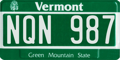 VT license plate NQN987